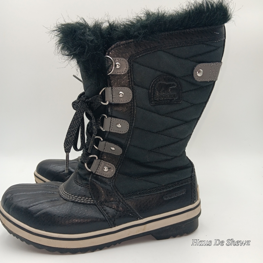 Sorel Tofino Black Lace Up Winter Boots Size 5